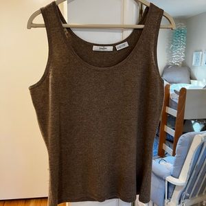 Neiman Marcus cashmere tank top L beige